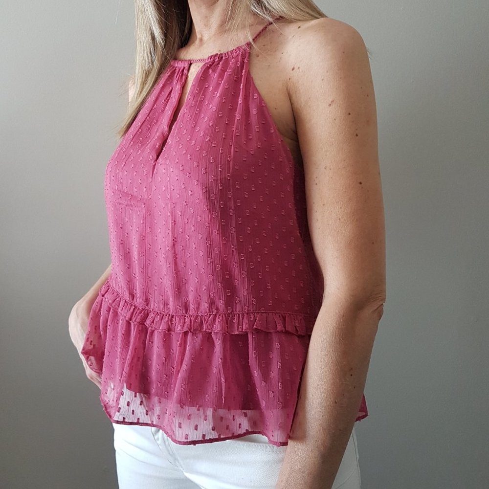 NWT Abercrombie Chiffon Sleeveless peplum top S - Picture 9 of 9